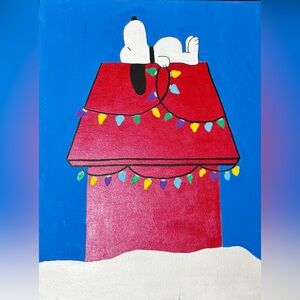 Snoopy Acrylic Painted Canvas